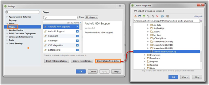 install plugin for android studio from local disk