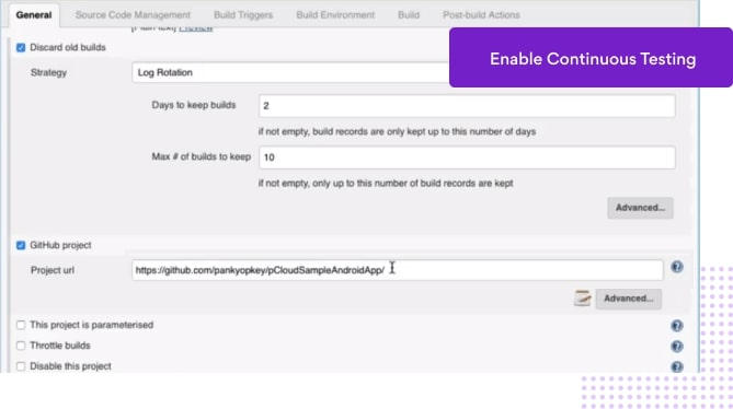 Enable Continuous Testing