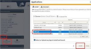 Install the application on the remote mobile device