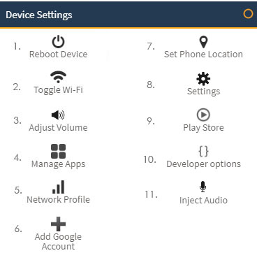 mobile device settings