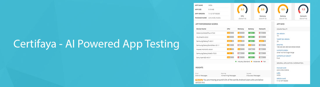 Certifaya – AI Powered App Testing