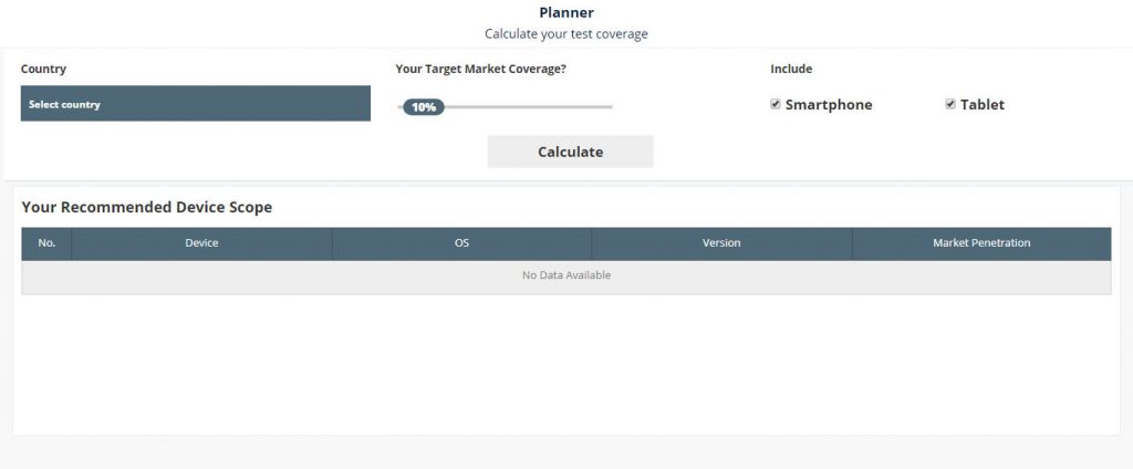 Planner calculate your test apps