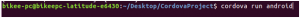 run cordova android