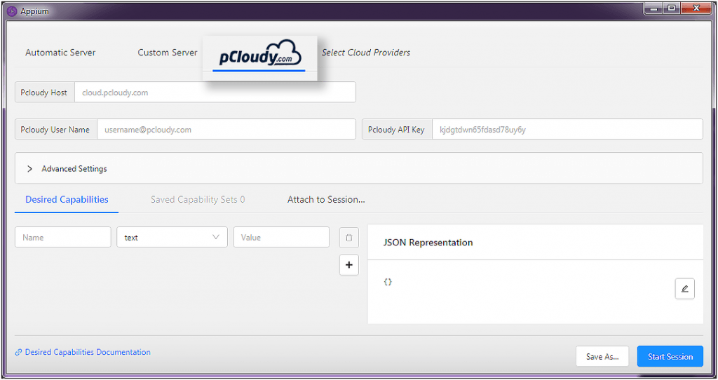 appium pCloudy 4