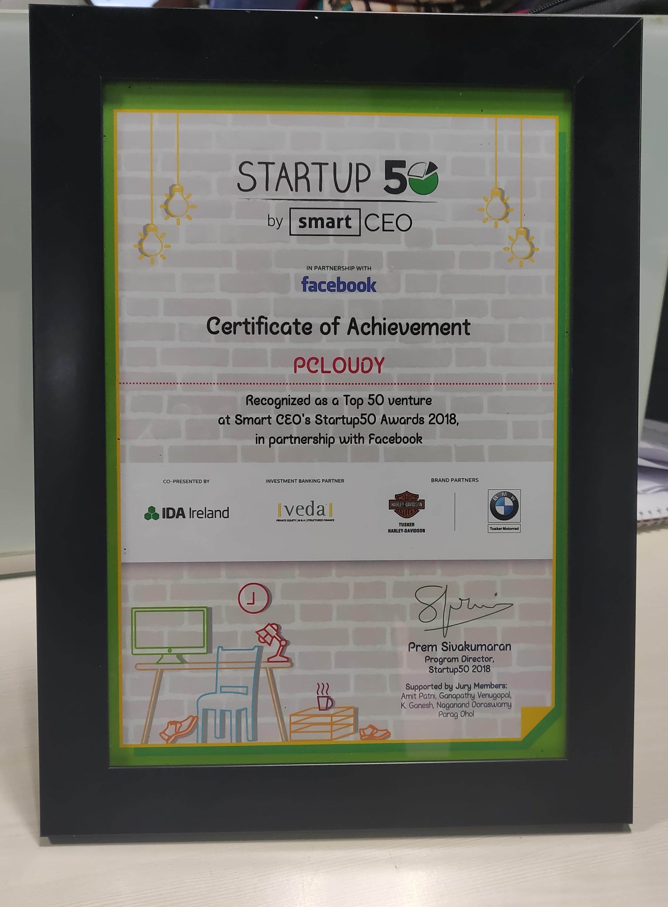 The Smart CEO Startup50 Award