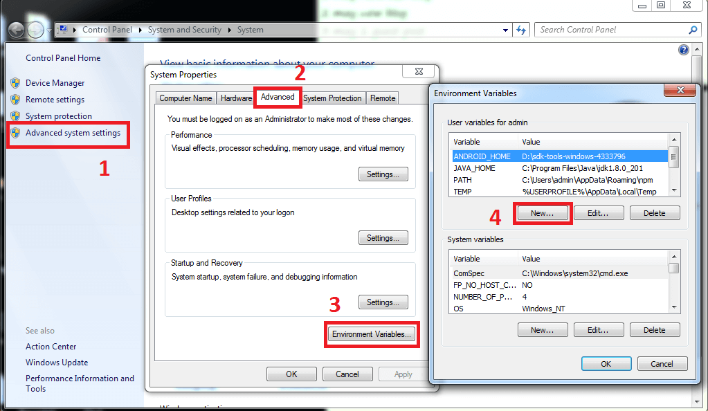 Advanced system setting