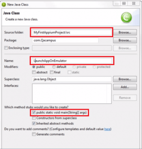 Test Automation Java Class