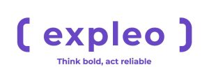 Expleo logo tagline rgb purple on white